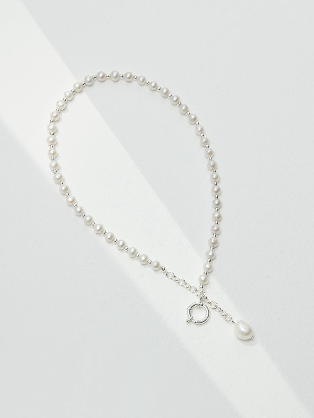 Chester Pearl Drop Silver Pendant Necklace