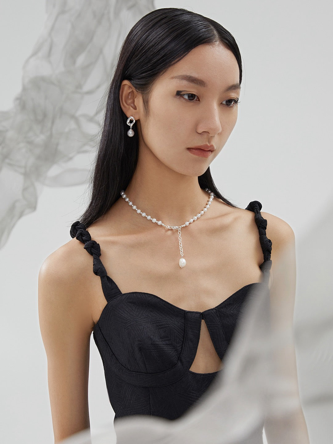 Chester Pearl Drop Silver Pendant Necklace