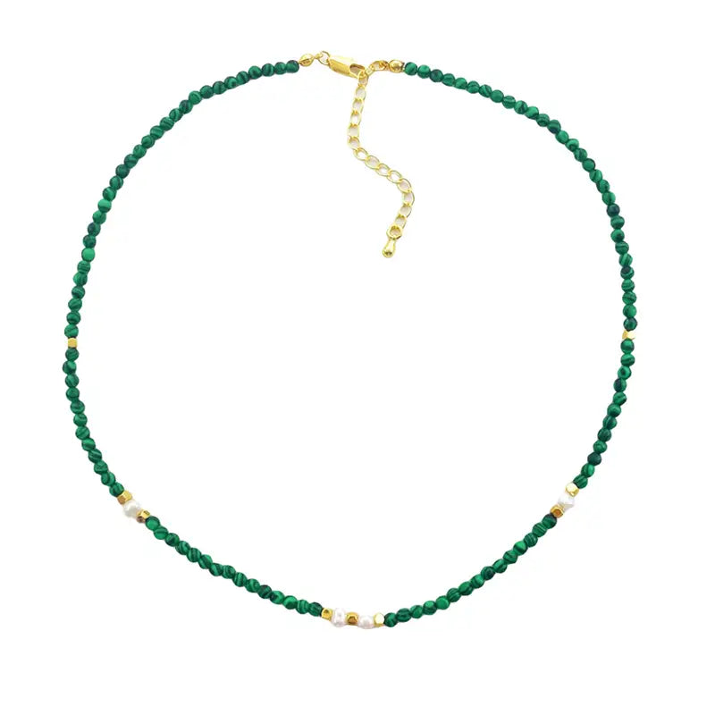 Aimee Malachite Freshwater Pearl Bead Necklace – Anais&Aimee