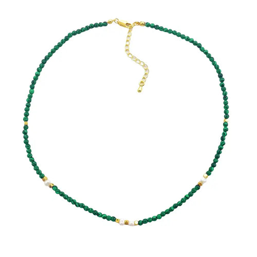 Aimee Malachite Freshwater Pearl Bead Necklace – Anais&Aimee