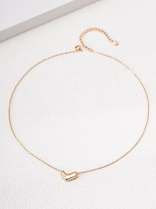 Gold-plated S925 sterling silver Amour Heart Necklace with a sculpted heart pendant and delicate adjustable chain.