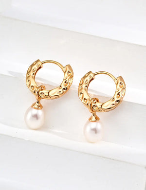 Arbor Pearl Hoop Earrings - Anais&Aimee