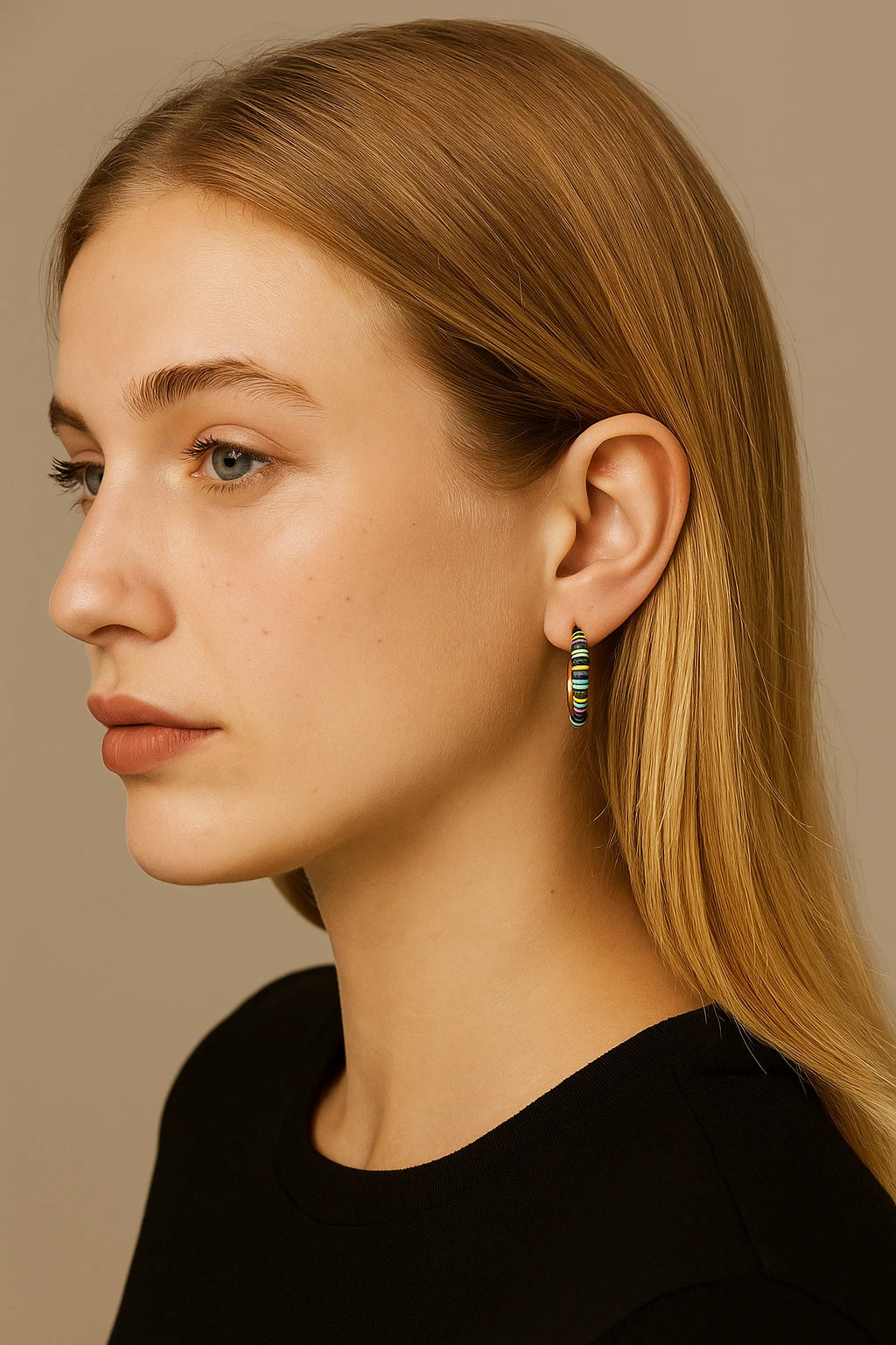 Aurelius Beaded Turquoise Hoop Earrings - Anais&Aimee