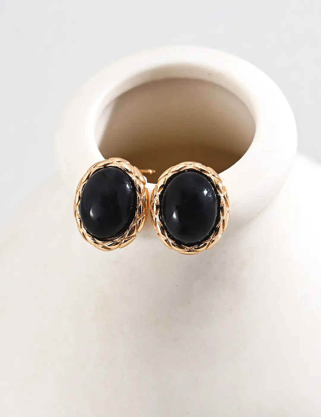 Classic Black Obsidian Stud Earrings – Anais&Aimee