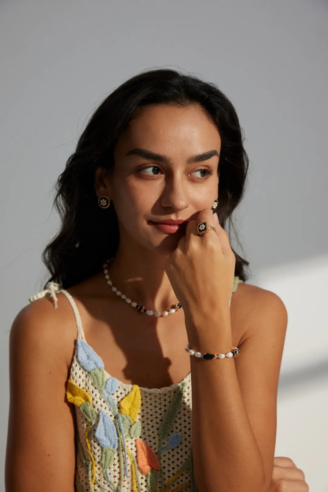 Black Obsidian Protection Freshwater Pearl Bracelet – Anais&Aimee