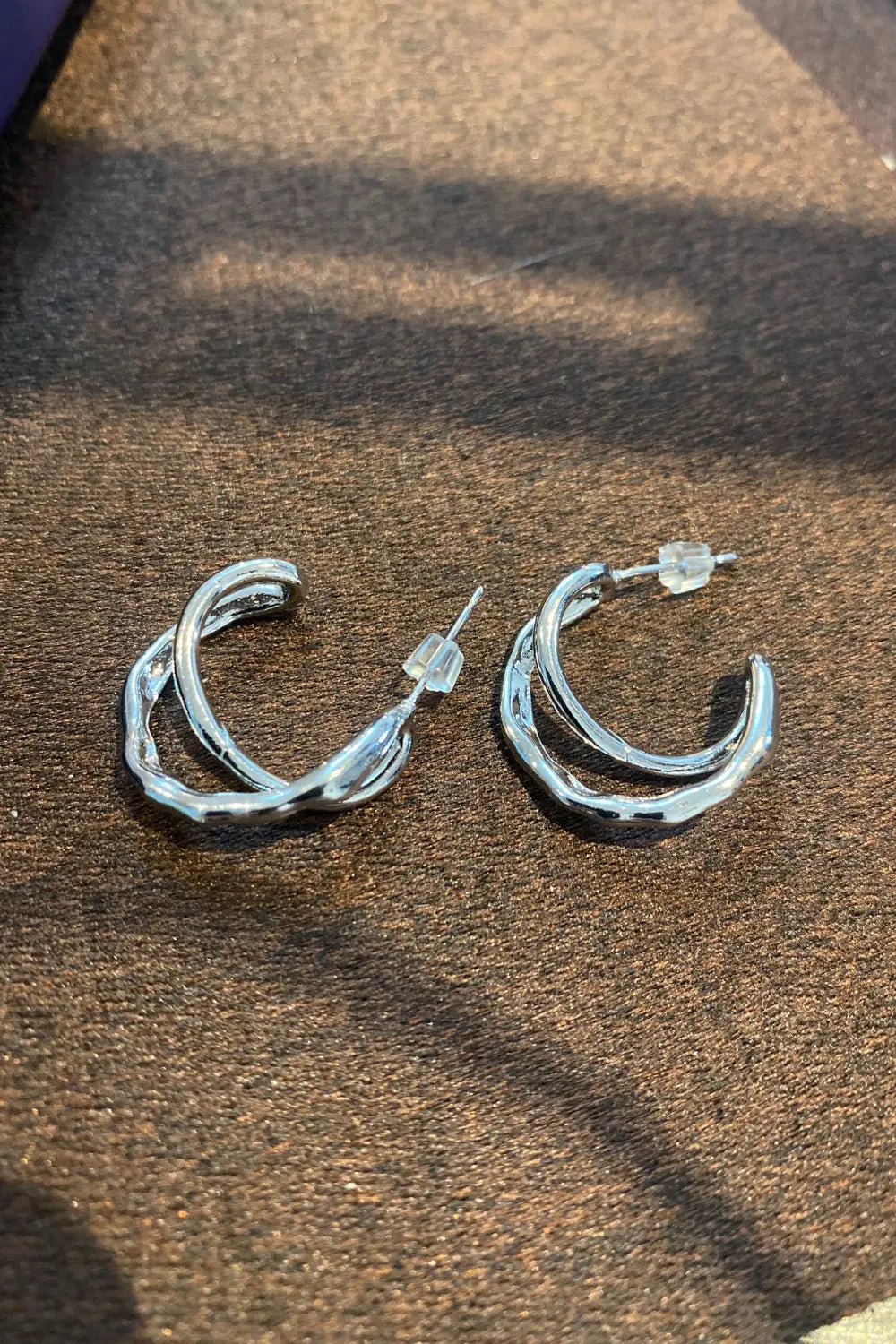 C-Cross Silver Dome Earrings - Anais&Aimee