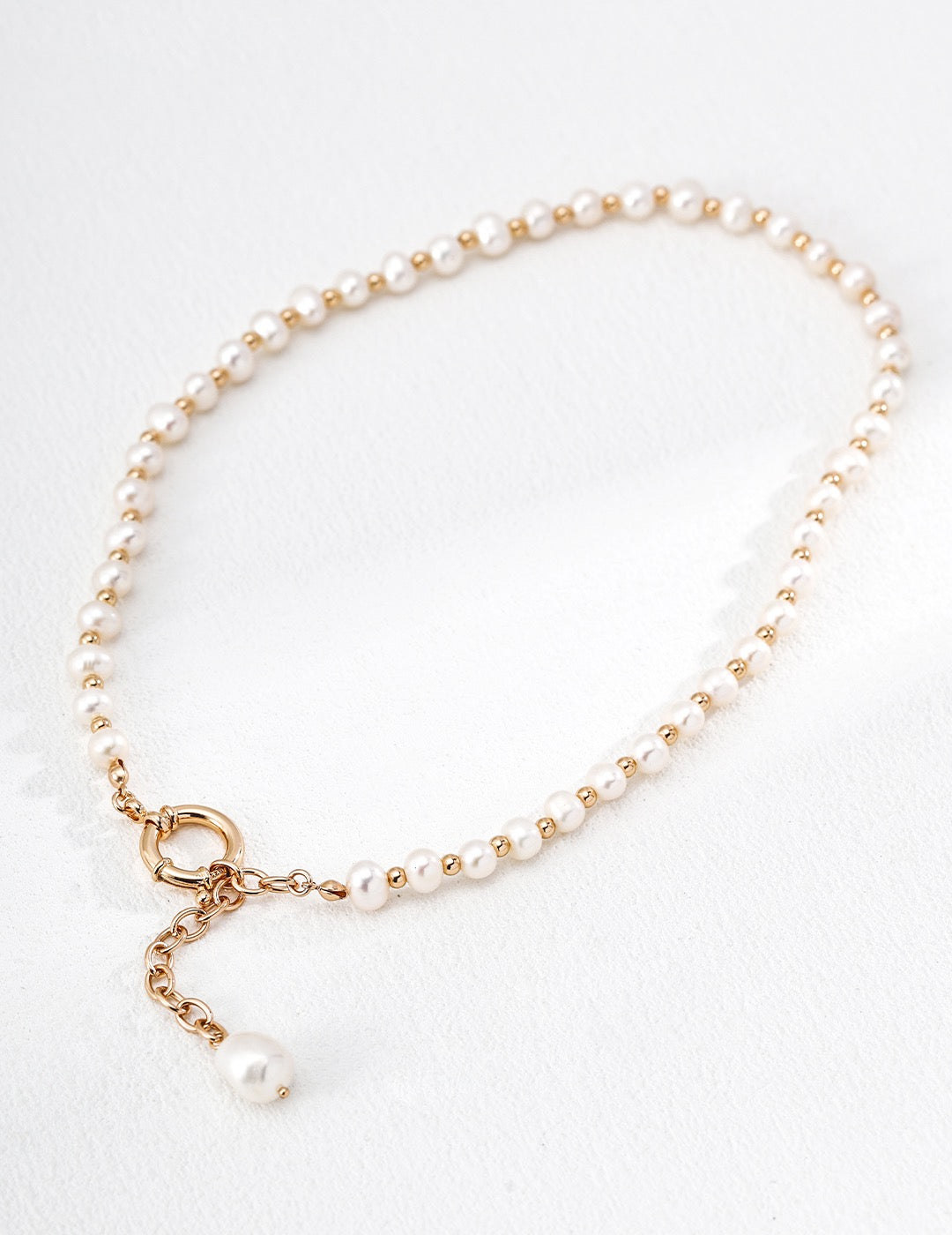 Chester Pearl Drop Gold Pendant Necklace