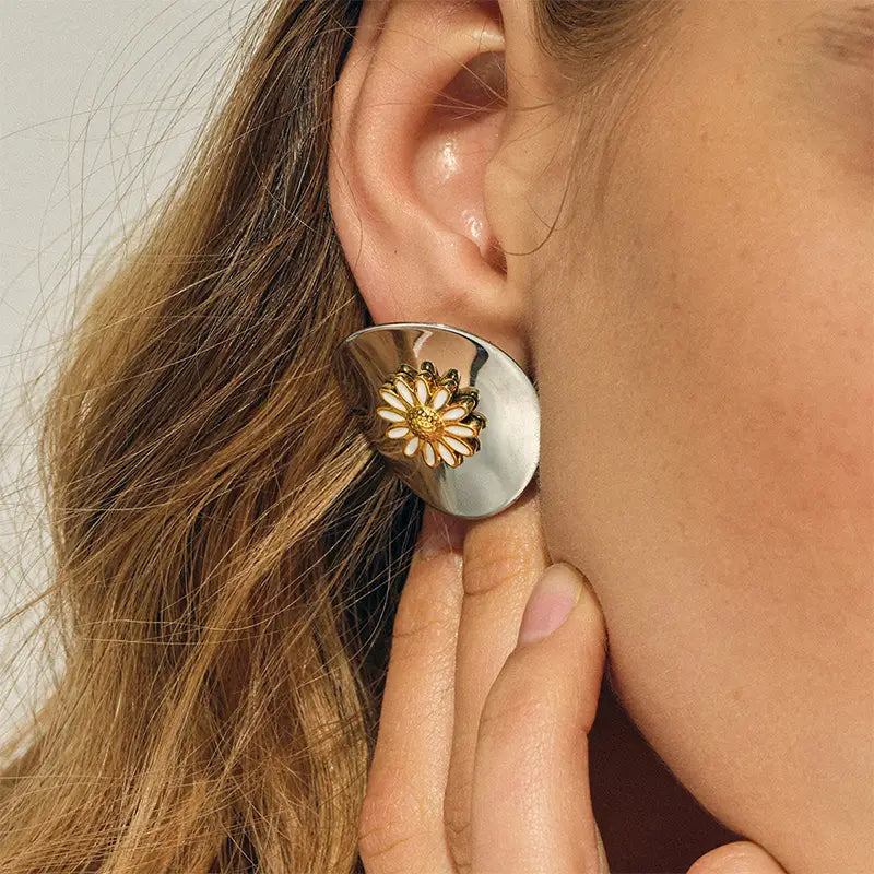 Daisy Stud Earrings | Elegant Handcrafted Silver Design