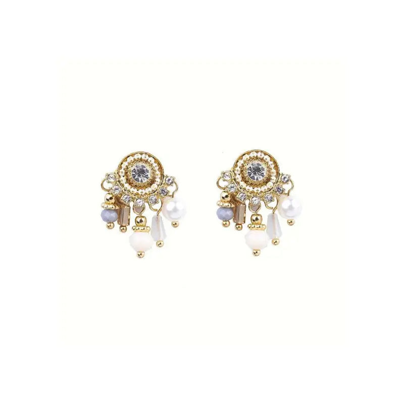 Anais&Aimee dreamcatcher chandelier earrings gold with diamond inspired detail UK