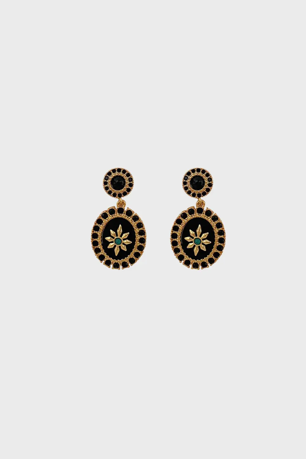 Fleur Black Onyx Drop Earrings - Anais&Aimee