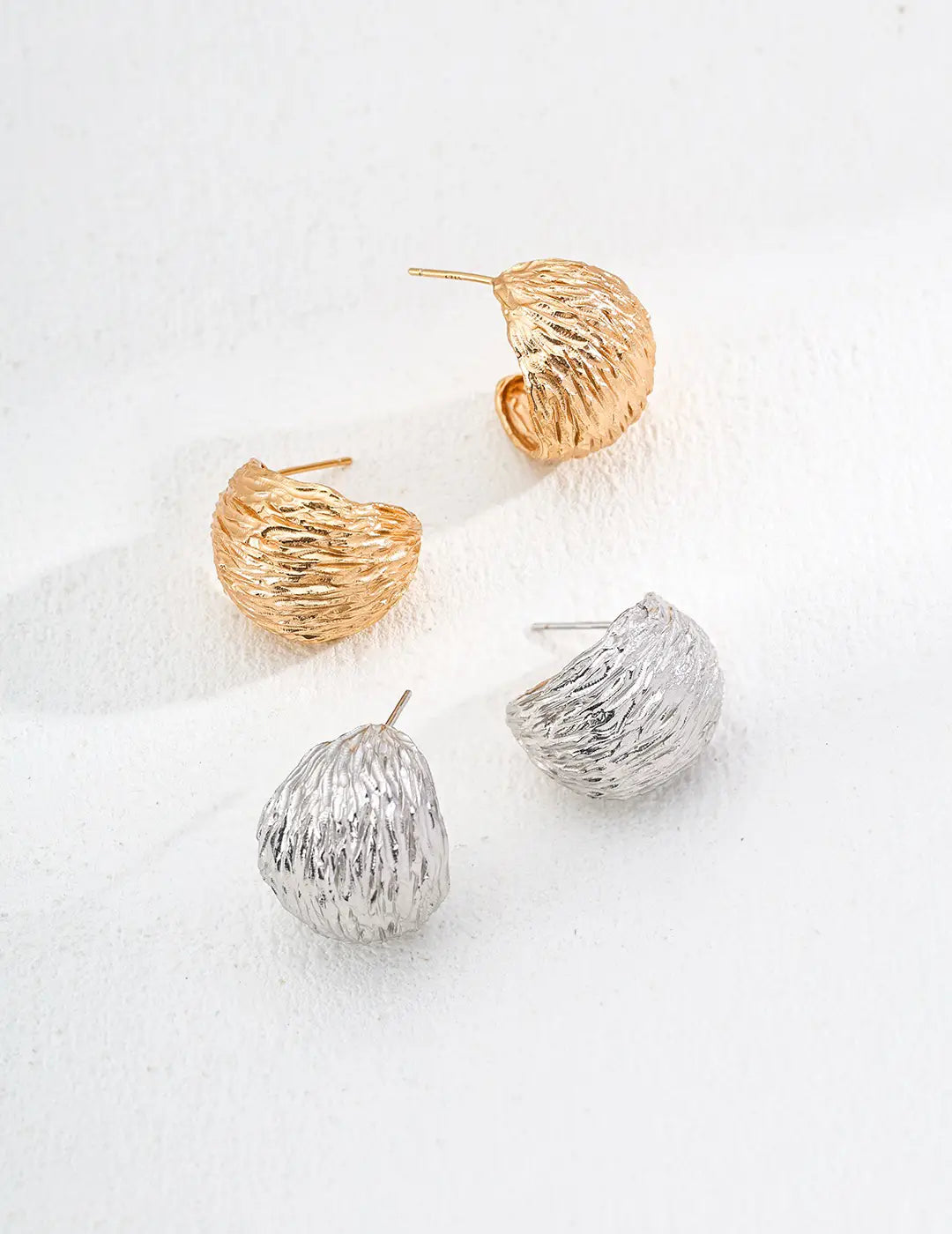 Golden and silver Shell Statement Earrings - Anais&Aimee