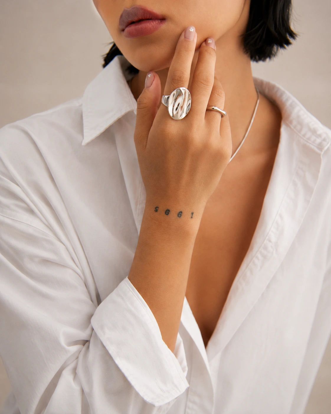 Harlesden Ring, a simple sculptural ring for women available in gold ring and silver rings styles.