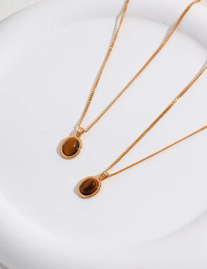 Hilldrop Tigers Eye Pendant Necklace