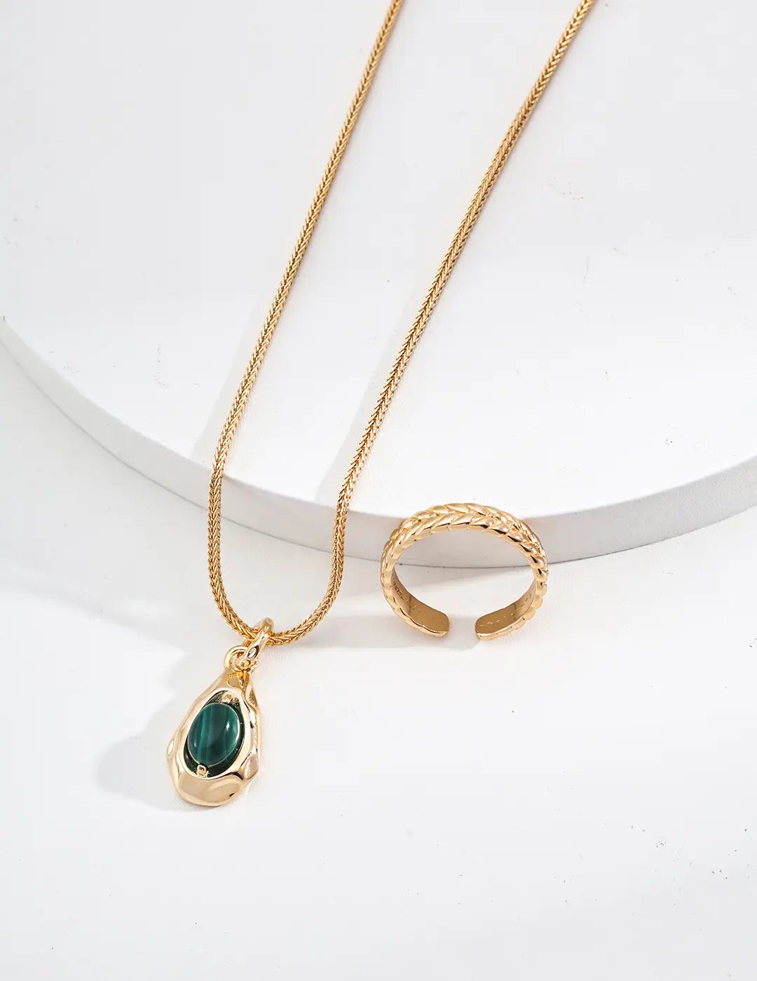 Layered look with Lille malachite necklace – Anais&Aimee UK