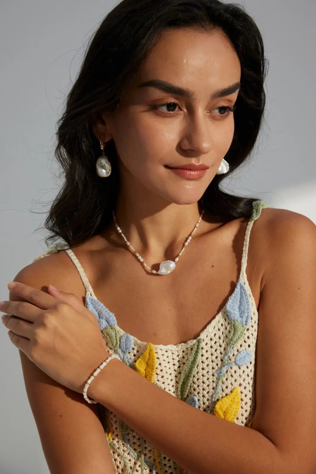 Lumière Baroque Pearl Earrings in silver and gold, timeless UK accessory.