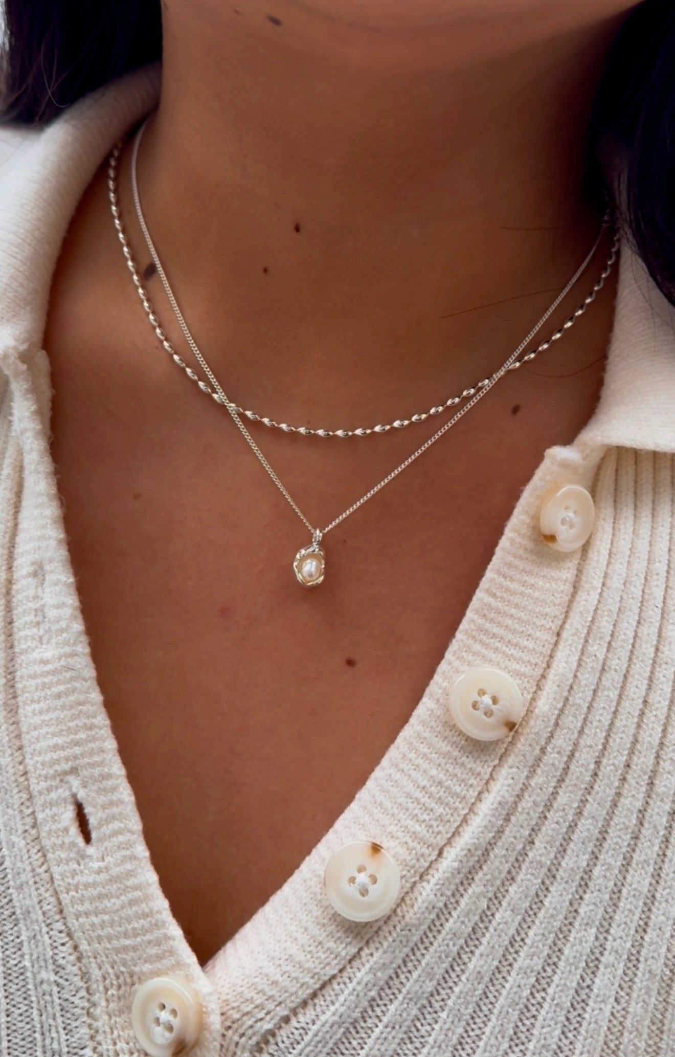 pearl necklace for sensitive skin sterling silver