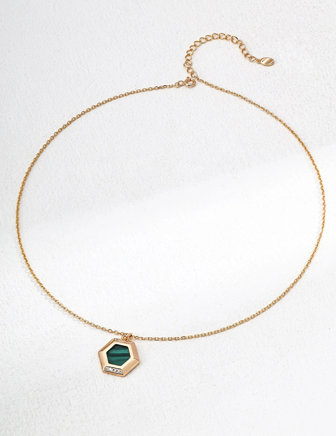 Malachite Hexagon Pendant Necklace - Anais&Aimee