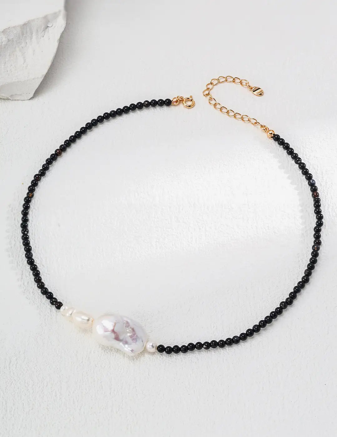 Serenity Black Obsidian Freshwater Pearl Necklace – Anais&Aimee