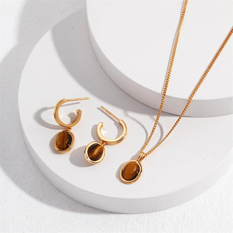 Tigers Eye Drop Earrings – Anais&Aimee