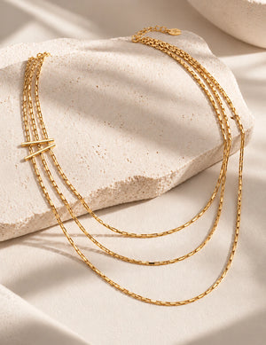 Victoria Triple Chain Layered Necklace
